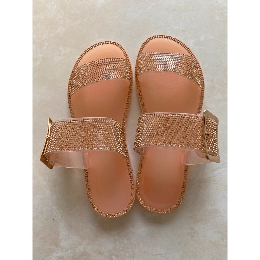 Chancletas de jelly beige